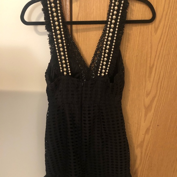Black mini dress with fringe and beading. Only worn twice. Great condition - Picture 3 of 4